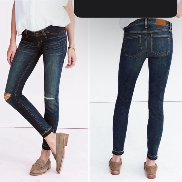 Madewell The Maternity Skinny Distressed Jeans Size 31 - Picture 1 of 10